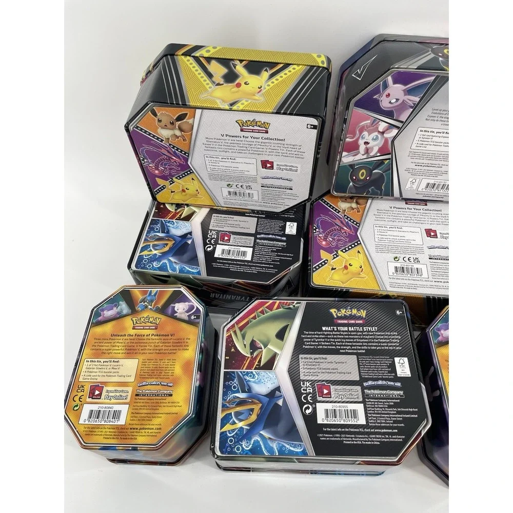 Pokemon Box Lot Bundle Multiple Empty Tins 10 Total